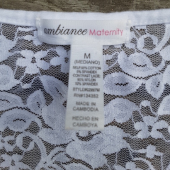 Classy White floral lace maternity blouse - Picture 4 of 6